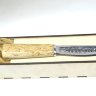 Нож Якут с откованным долом, средний, Х12МФ, рукоять из карельской берёзы и дюрали, пенал в комплекте