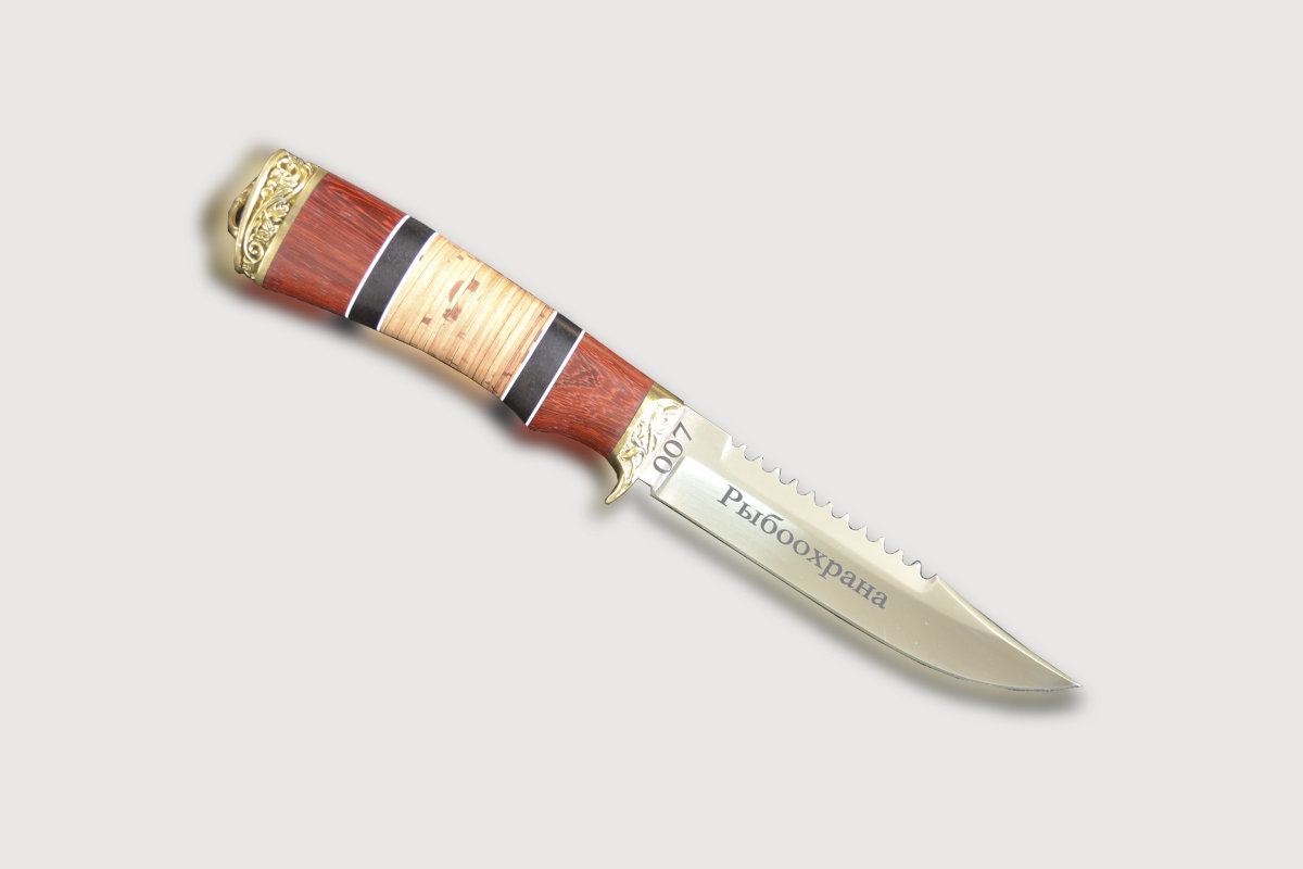 Нож Рыбацкий из стали Х12МФ с памятной гравировкой